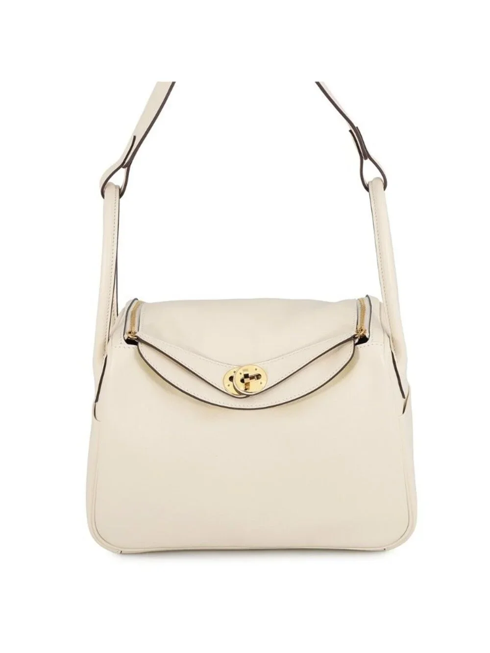 Hermes Lindy 26 Verso Cles Lime Gold Swift 2-Way Shoulder Bag